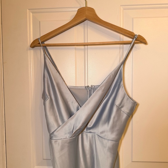 twik Pale Blue Wrap-Front Midi Dress - Picture 4 of 9